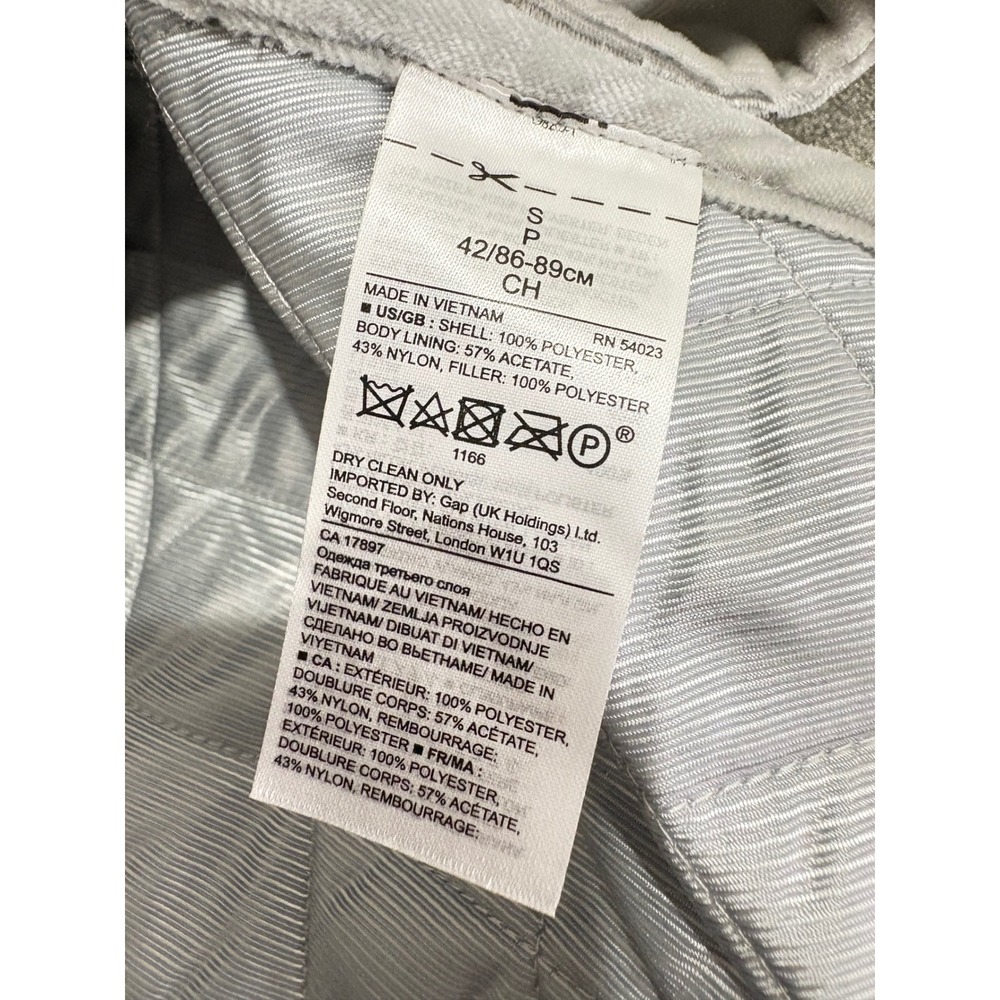 Banana Republic Womens Quilted Vest Size Small Gray Full Zip‎ Pockets Tie Sides - Picture 6 of 9